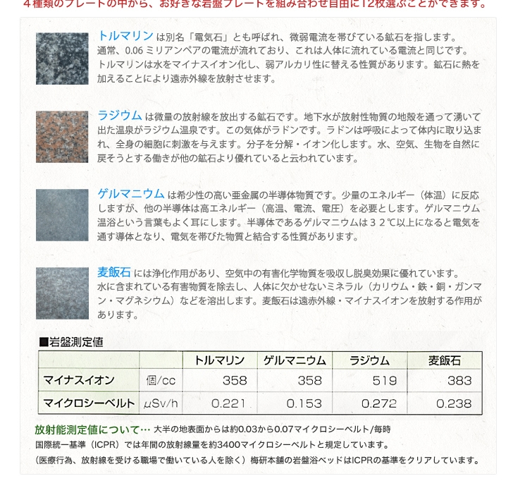 岩盤浴ベッド